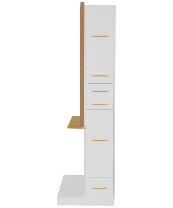 Milan Ultra Single Sided LED Styling Station w/ Shelf