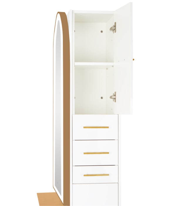 Milan Ultra Single Sided LED Styling Station w/ Shelf