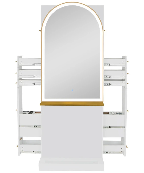 Milan Ultra Double Sided LED Styling Station w/ Shelf