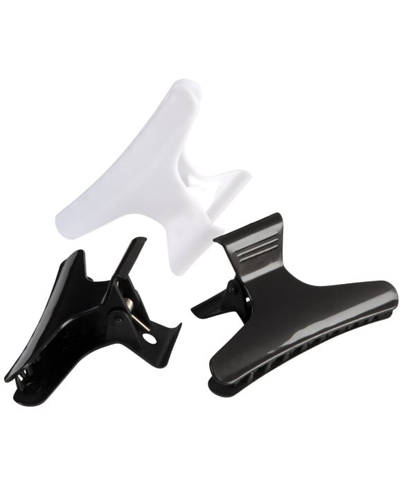 Burmax 186B Soft 'N Style Butterfly Clamps, Wide, Black & White 3