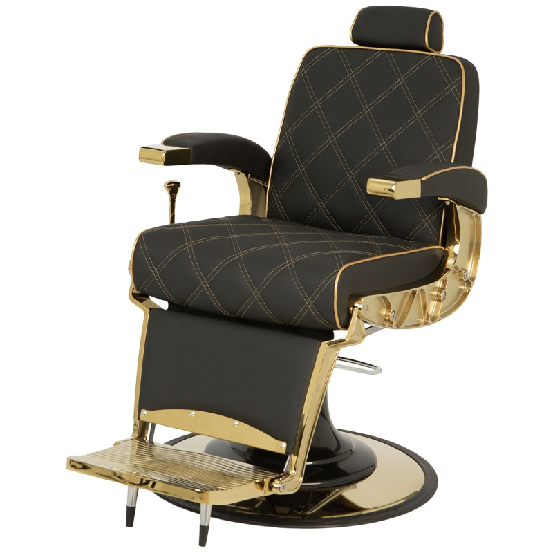 Zeus Gold Professional Barber Chair with Gold Frame & Gold