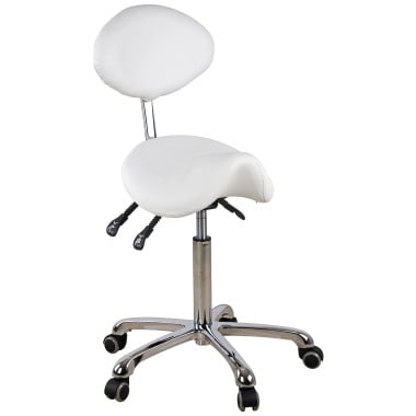 Silver Fox 1025 Rolling Saddle Stool w/ Back image
