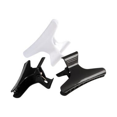 Burmax 186B Soft 'N Style Butterfly Clamps, Wide, Black & White 3