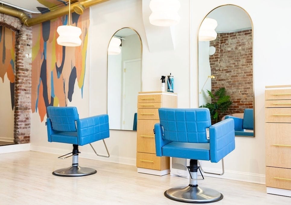 Bright interior design at Penelope June Salon