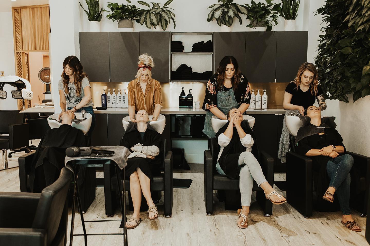 Full washing station at Wildflower Salon