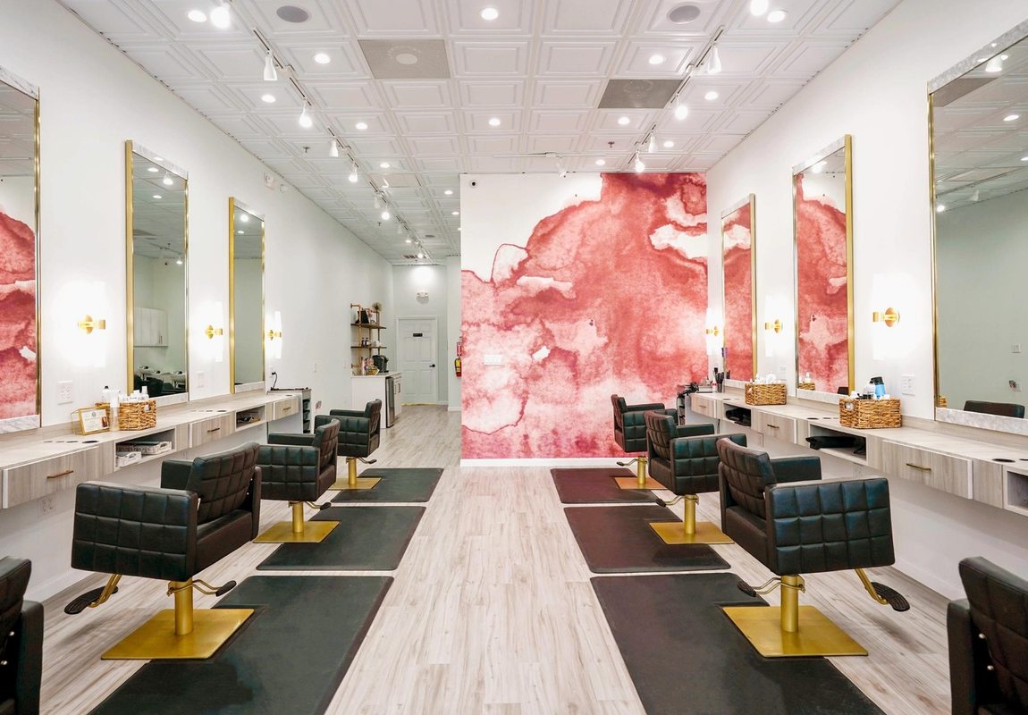 Salon backwash and reception area